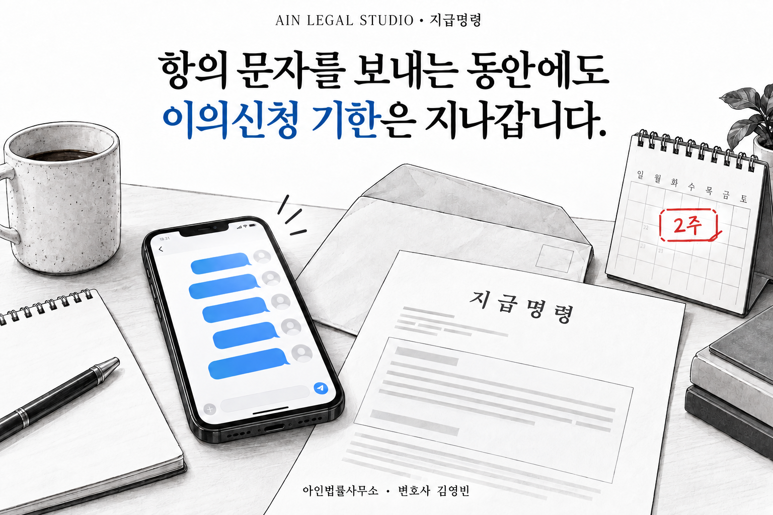 상대방에게 항의 문자를 보내는 동안에도 이의신청 기한이 지나가는 장면